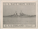 U. S. S. Oakland, bakery card from the U. S. Planes and Warships series (D85), Purity Pretzel Company, Commercial lithograph