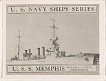 U. S. S. Memphis, bakery card from the U. S. Planes and Warships series (D85), Purity Pretzel Company, Commercial lithograph