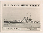 U. S. S. Dayton, bakery card from the U. S. Planes and Warships series (D85), Purity Pretzel Company, Commercial lithograph