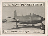 Jet Fighter XFJ-1, bakery card from the U. S. Planes and Warships series (D85), Purity Pretzel Company, Commercial lithograph