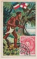 The Mail in Samoa, bakery card from the Stamps and Mail Carriers of All Nations series (D73), issued by the Rochester Baking Company, Rochester Baking Company  American, Commercial color lithograph