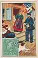 The Mail in Sweden, bakery card from the Stamps and Mail Carriers of All Nations series (D73), issued by the Rochester Baking Company, Rochester Baking Company  American, Commercial color lithograph