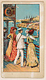 Farewell to Genoa, bakery card from the Around the World Series (D92), issued by White Star Bakery, White Star Bakery  American, Commercial color lithograph