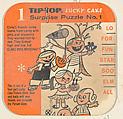 Surprise Puzzle No. 1, bakery card from the Lucky Cake Surprise Cards series (D94-1), issued by Tip Top Bakeries, Tip Top Bakeries, Commercial color lithograph
