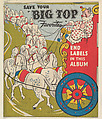 Big Top Favorites Album, from the Bread End Labels series (D290-2) issued by National Biscuit Company, National Biscuit Company  American, Commercial color lithograph