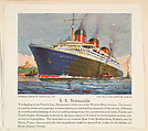 S. S. Normandie, No. 16, collector card from the Wonder Ships of Today series (D90), issued by the Kelley Baking Company, Kelley Baking Company  American, Commercial color lithograph