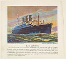 S. S. Caledonia, No. 25, collector card from the Wonder Ships of Today series (D90), issued by the Kelley Baking Company, Kelley Baking Company  American, Commercial color lithograph