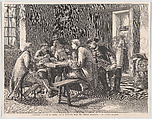 Soldiers Playing at Cards, from "Illustrated London News", William Luson Thomas British, Wood engraving