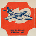 North American Tornado AJ-1, from the Modern Planes Bread End Labels series (D290-11) issued by Tastee Bread, Tastee Bread, Commercial color lithograph