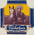 Cisco Kid (red border set), from the Bread End Labels series (D290-4) issued by Freihofers Baking Company, Freihofer Baking Company  American, Commercial color lithograph