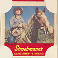 Gene Autry's Brand, Series 3, No. 9, from the Gene Autry's Brand bread end labels series (D290-7) issued by Stroehmann Bread Company, Stroehmann Bread Company, Commercial color lithograph