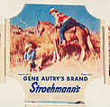 Gene Autry's Brand, Series 1, No. 4, from the Gene Autry's Brand bread end labels series (D290-7) issued by Stroehmann Bread Company, Stroehmann Bread Company, Commercial color lithograph