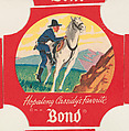 No. 4, from the Hopalong Cassidy bread labels series (D290-8) issued by Bond Bread, Bond Bread, Commercial color lithograph