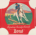 No. 2, from the Hopalong Cassidy bread labels series (D290-8) issued by Bond Bread, Bond Bread, Commercial color lithograph
