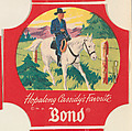 No. 1, from the Hopalong Cassidy bread labels series (D290-8) issued by Bond Bread, Bond Bread, Commercial color lithograph