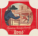 No. 38, from the Hopalong Cassidy bread labels series (D290-8) issued by Bond Bread, Bond Bread, Commercial color lithograph