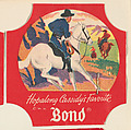 No. 11, from the Hopalong Cassidy bread labels series (D290-8) issued by Bond Bread, Bond Bread, Commercial color lithograph