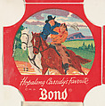 No. 13, from the Hopalong Cassidy bread labels series (D290-8) issued by Bond Bread, Bond Bread, Commercial color lithograph