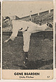 Gene Bearden, Oaks Pitcher, No. 17, from the Oakland Baseball Players (Oaks) series (D317), issued by Sunbeam Bread and Remar Bread, Sunbeam Bread, Commercial color lithograph