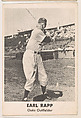 Earl Rapp, Oaks Outfielder, from the Oakland Baseball Players (Oaks) series (D317), issued by Sunbeam Bread and Remar Bread, Sunbeam Bread, Commercial color lithograph