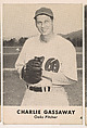 Charlie Gassaway, Oaks Pitcher, No. 4, from the Oakland Baseball Players (Oaks) series (D317), issued by Sunbeam Bread and Remar Bread, Sunbeam Bread, Commercial color lithograph