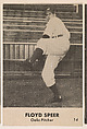 Floyd Speer, Oaks Infielder, No. 14, from the Oakland Baseball Players (Oaks) series (D317), issued by Sunbeam Bread and Remar Bread, Sunbeam Bread, Commercial color lithograph