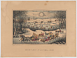 Moon Light in Central Park, Haskell and Allen  American, Hand-colored lithograph