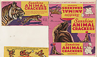 Bengal Tiger, collector card from the Animals series (D10), issued by Sunshine Biscuits, Inc. to promote their product, Animal Crackers, Sunshine Biscuits, Inc.  American, Commercial color lithograph