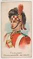 England, Highlander, 42nd Regiment, from the Army Cards series (E1) to promote Army Caramels for The Breisch-Williams Co., Inc., The Breisch-Williams Co., Inc., Oxford, Pennsylvania  American, Commercial color lithograph