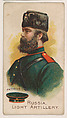 Russia, Light Artillery, Fatigue Cap, from the Army Cards series (E1) to promote Army Caramels for The Breisch-Williams Co., Inc., The Breisch-Williams Co., Inc., Oxford, Pennsylvania  American, Commercial color lithograph