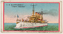U.S. Battleship New Jersey, from the Navy Caramels series (E3) for the American Caramel Company, W. H. Rau American, Commercial color lithograph