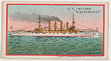 U.S. Cruiser Washington, from the Navy Caramels series (E3) for the American Caramel Company, W. H. Rau American, Commercial color lithograph