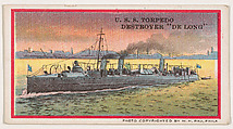 U.S.S. Torpedo Destroyer De Long, from the Navy Caramels series (E3) for the American Caramel Company, W. H. Rau American, Commercial color lithograph