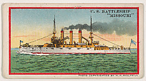 U.S. Battleship Missouri, from the Navy Caramels series (E3) for the American Caramel Company, W. H. Rau American, Commercial color lithograph