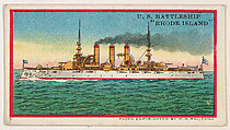 U.S. Battleship Rhode Island, from the Navy Caramels series (E3) for the American Caramel Company, W. H. Rau American, Commercial color lithograph