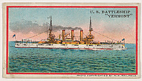 U.S. Battleship Vermont, from the Navy Caramels series (E3) for the American Caramel Company, W. H. Rau American, Commercial color lithograph
