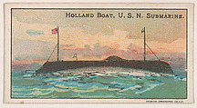 Holland Boat, U.S.N. Submarine, from the Nation's Pride series (E4), Anonymous, American, 20th century  American, Commercial color lithograph