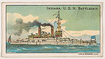 Indiana, U.S.N. Battleship, from the Nation's Pride series (E4), Anonymous, American, 20th century  American, Commercial color lithograph