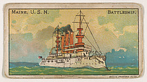 Maine, U.S.N. Battleship, from the Nation's Pride series (E4), Anonymous, American, 20th century  American, Commercial color lithograph