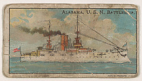 Alabama, U.S.N. Battleship, from the Nation's Pride series (E4), Anonymous, American, 20th century  American, Commercial color lithograph