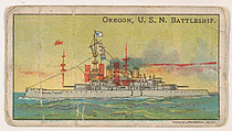 Oregon, U.S.N. Battleship, from the Nation's Pride series (E4), Anonymous, American, 20th century  American, Commercial color lithograph