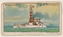 Massachusetts, U.S.N. Battleship, from the Nation's Pride series (E4), Anonymous, American, 20th century  American, Commercial color lithograph