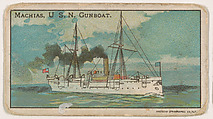 Machias, U.S.N. Gunboat, from the Nation's Pride series (E4), Anonymous, American, 20th century  American, Commercial color lithograph