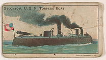 Stockton, U.S.N. Torpedo Boat, from the Nation's Pride series (E4), Anonymous, American, 20th century  American, Commercial color lithograph