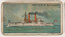 Iowa, U.S.N. Battleship, from the Nation's Pride series (E4), Anonymous, American, 20th century  American, Commercial color lithograph