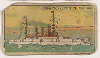 New York, U.S.N. Cruiser, from the Nation's Pride series (E4), Anonymous, American, 20th century American, Commercial color lithograph