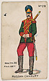 Number 28, Russian Cavalry, from the "Soldier Cards" series (E7), Keystone Confections  American, Commercial color lithograph