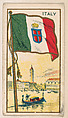 Flag of Italy, from the Flag Caramels series (E15) for the American Caramel Company, American Caramel Company, Philadelphia American, Commercial color lithograph