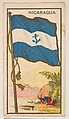 Flag of Nicaragua, from the Flag Caramels series (E15) for the American Caramel Company, American Caramel Company, Philadelphia American, Commercial color lithograph