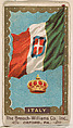 Flag of Italy, from the Flags series (E17, Type A) for Breisch-Williams Co., Inc., The Breisch-Williams Co., Inc., Oxford, Pennsylvania  American, Commercial color lithograph